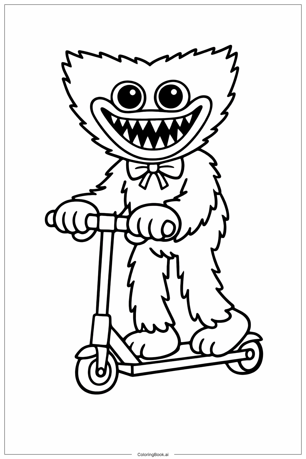 스쿠터를 탄 허기 워기 색칠공부 페이지