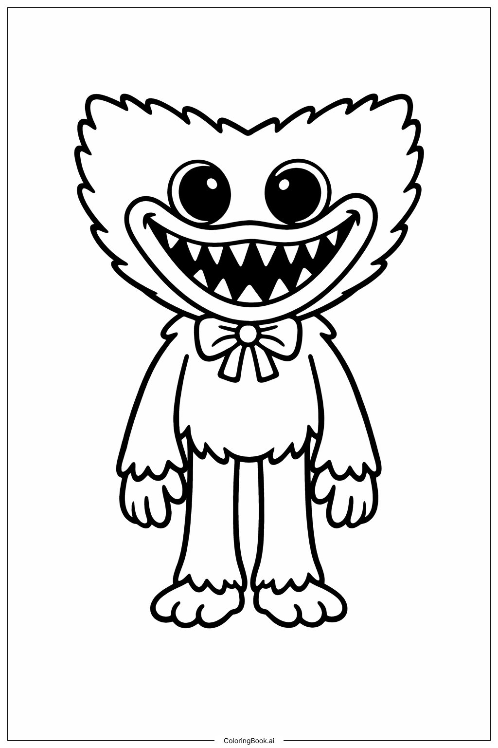  ハギーワギーの笑顔の塗り絵ページ 