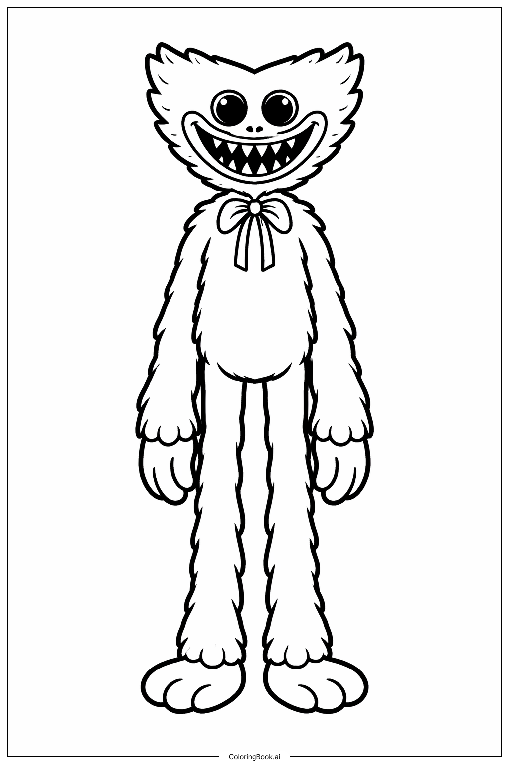  ハギーワギー立ち姿の塗り絵ページ 