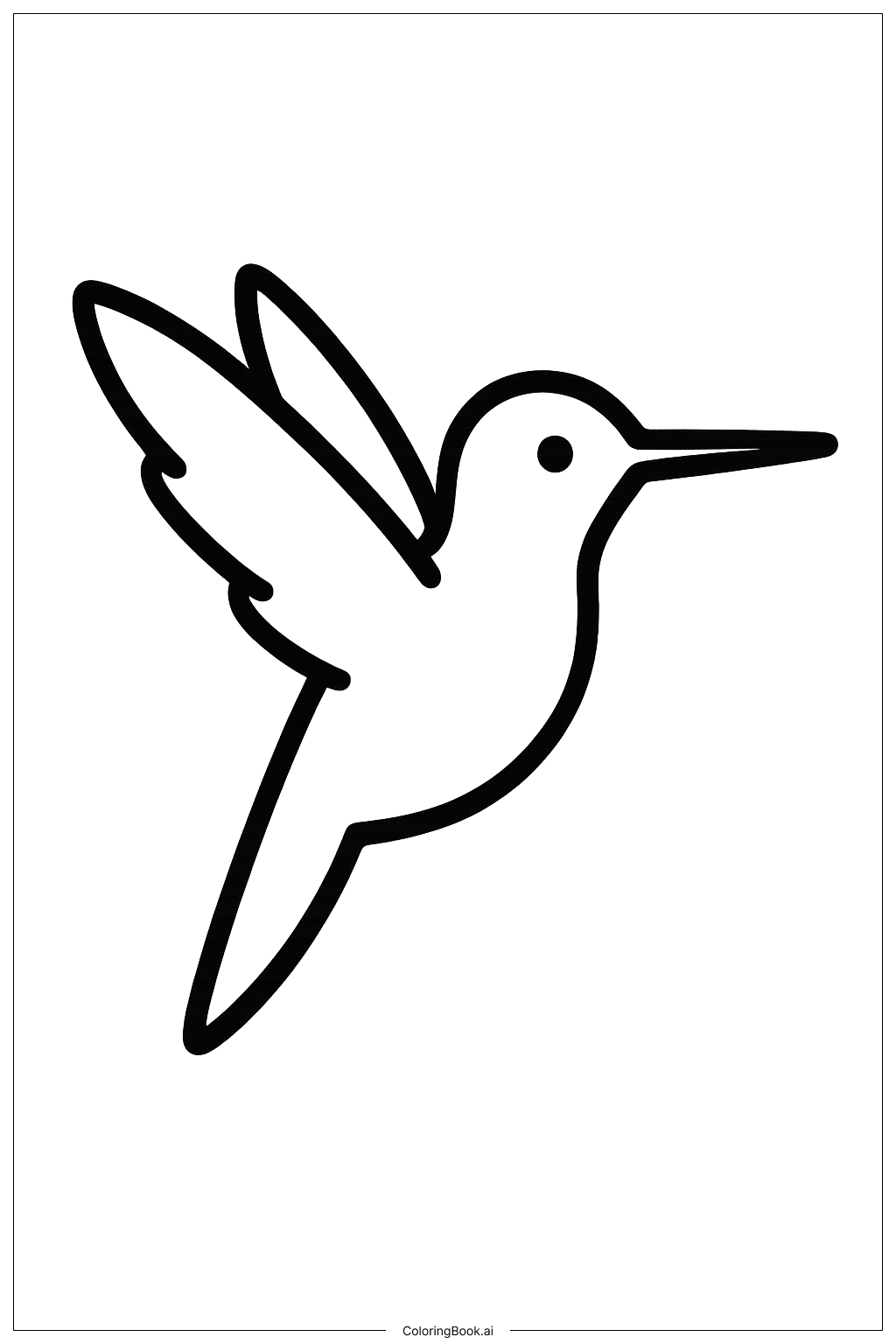  Página para colorir de Contorno da Silhueta de Beija-flor 