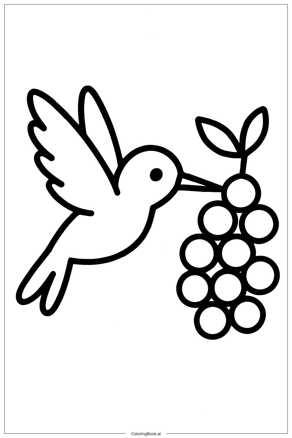 Beija-flor com Bagas Redondas