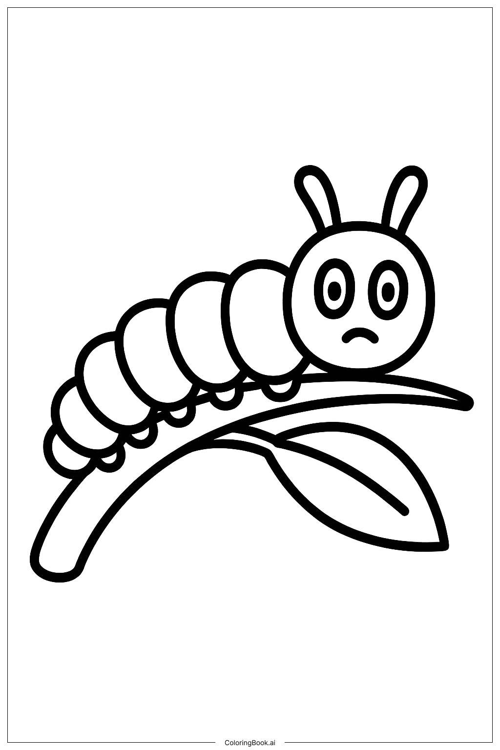  Hungry Caterpillar On Stem Coloring Page 
