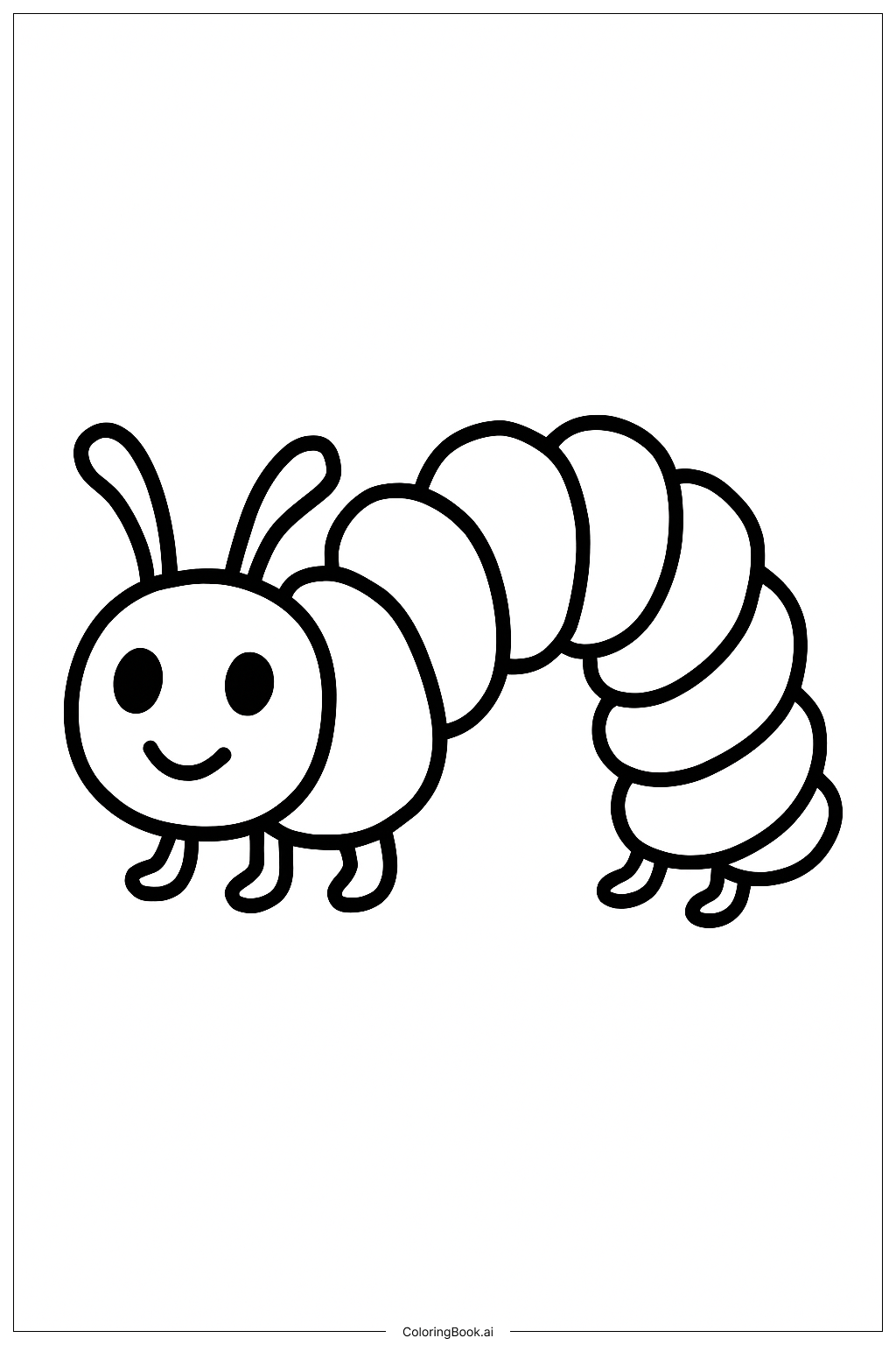 Oruga hambrienta con cuerpo redondeado