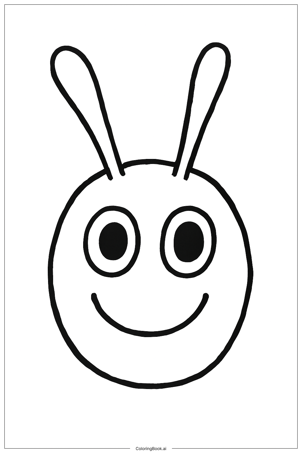  Page de coloriage Visage Simple de Chenille Affamée 