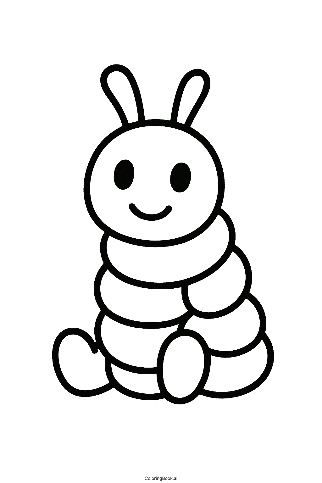 Chenille affamée assise