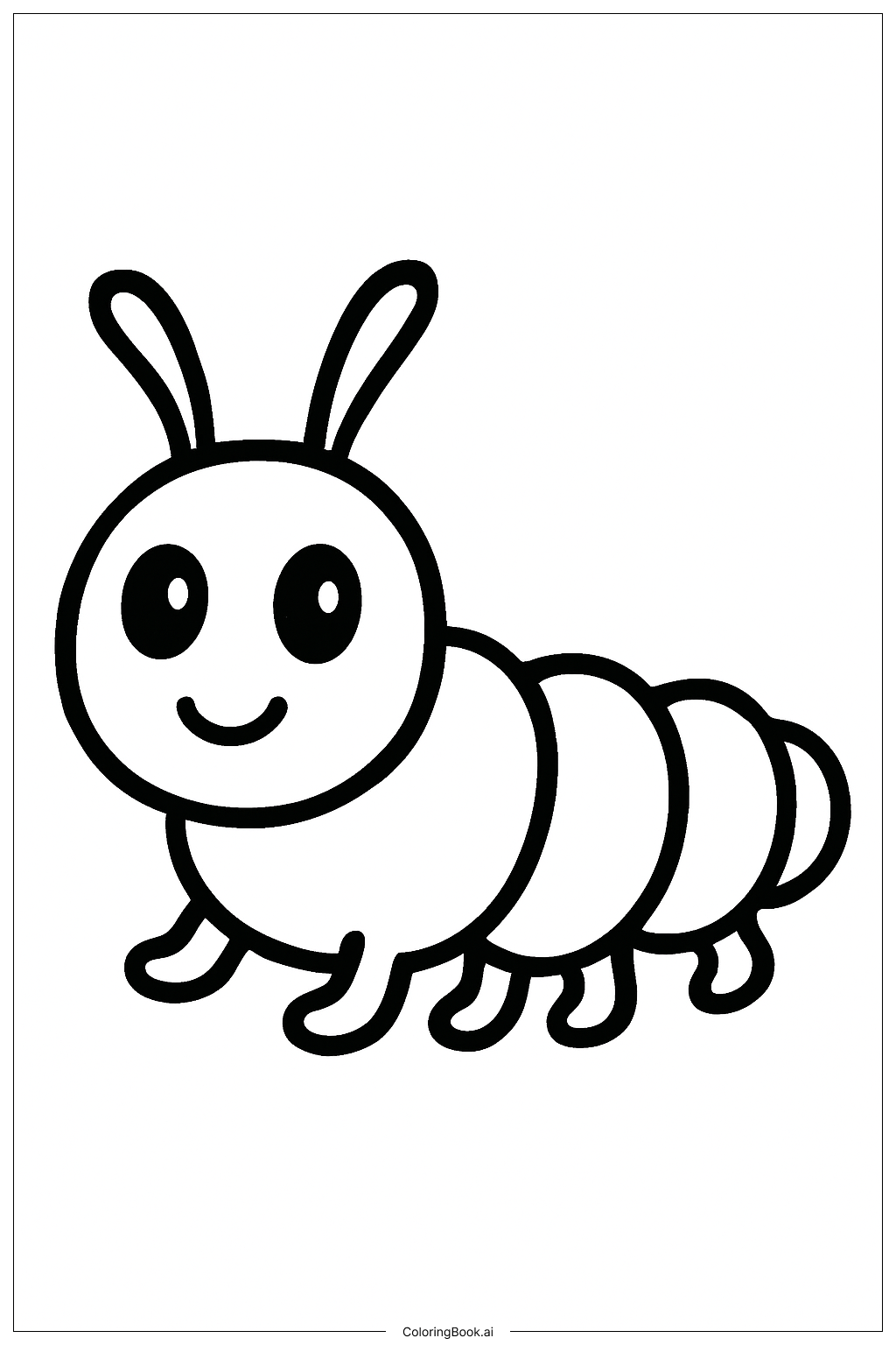  Page de coloriage Petite chenille affamée 