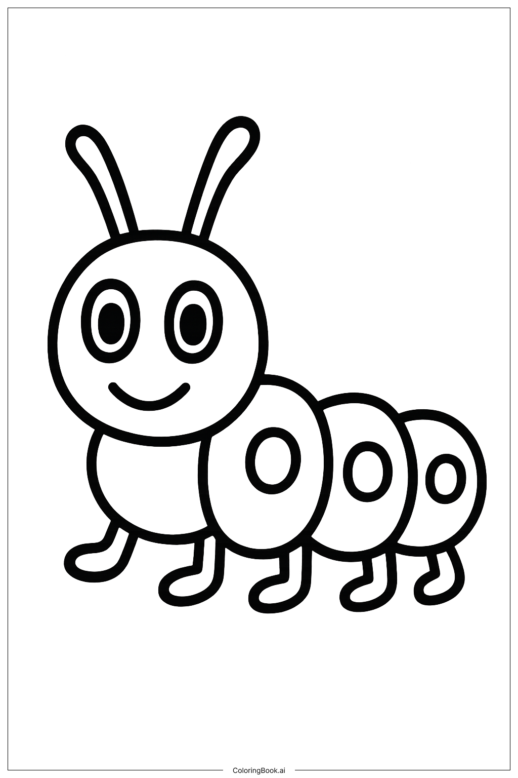  三個斑點的飢餓毛毛蟲著色頁 