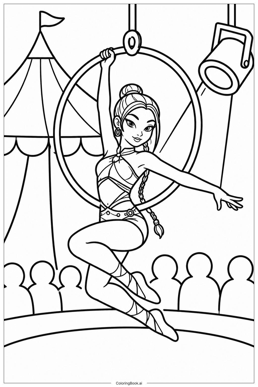  Página para colorear de Artista de circo Huntrix 