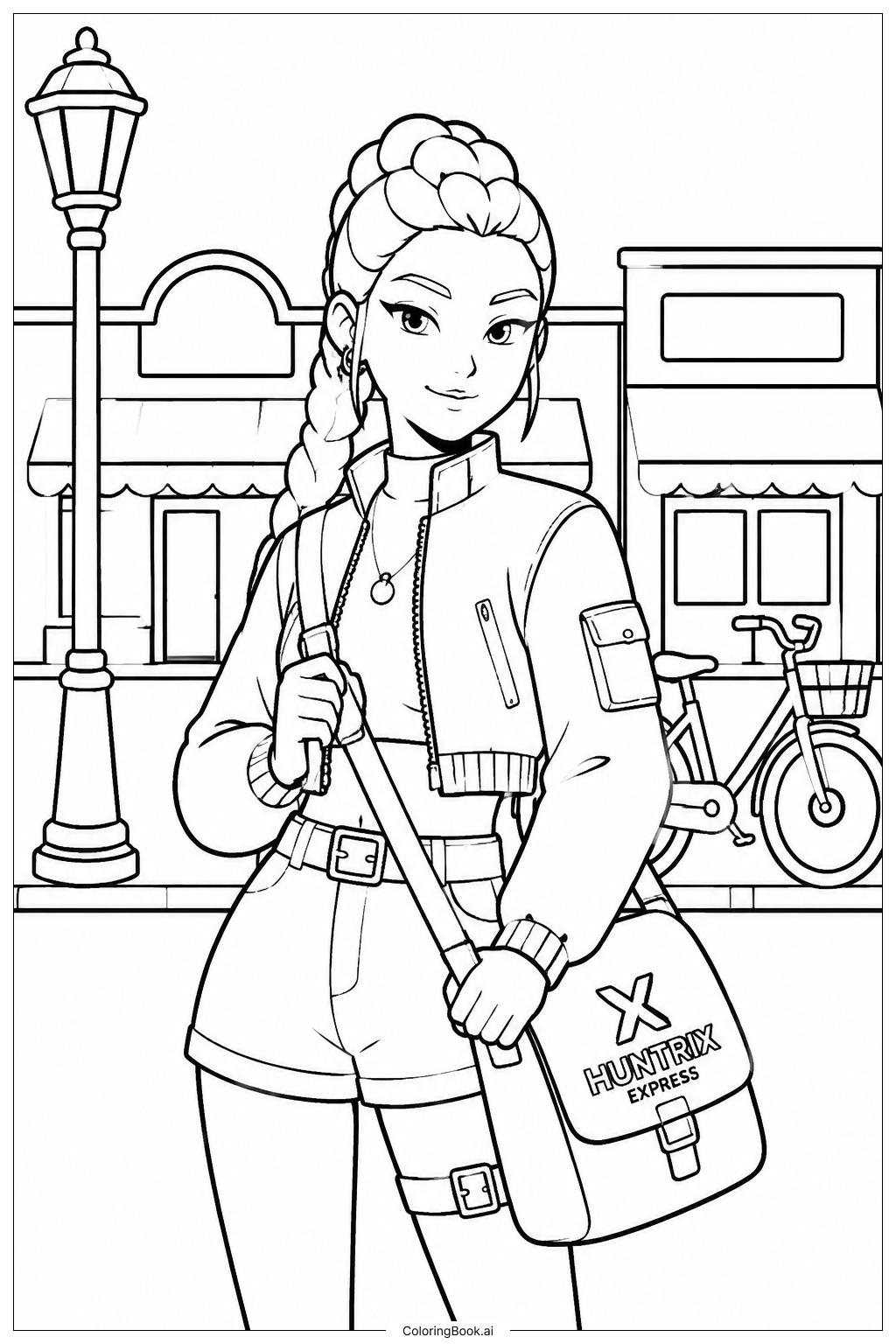 Huntrix City Streetの塗り絵ページ