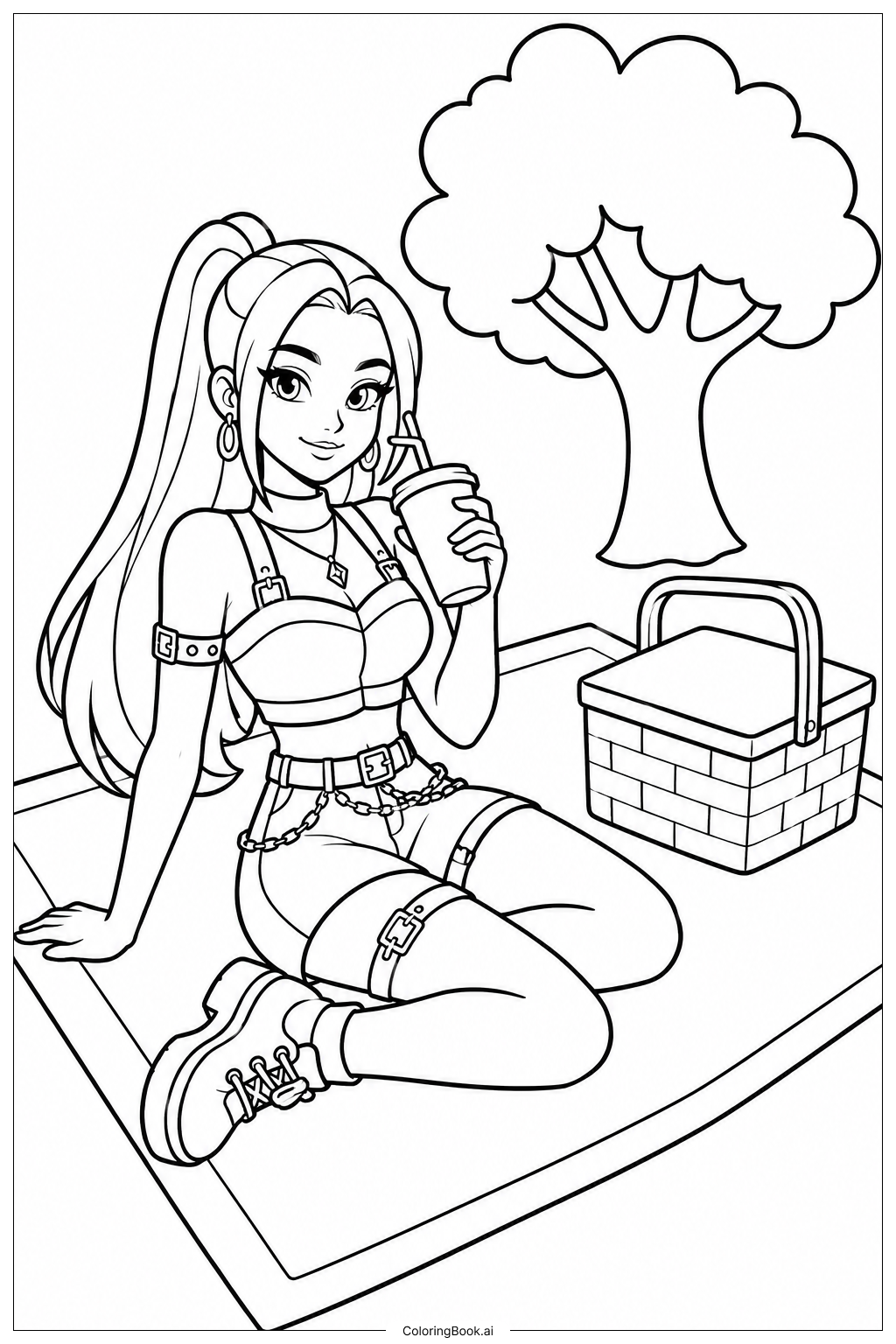 Huntrix Picnic Scene