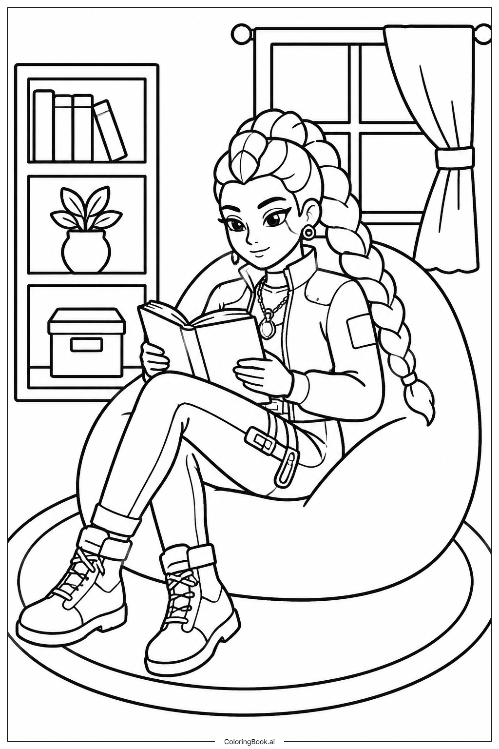  Huntrix Reading Book Ausmalseite 