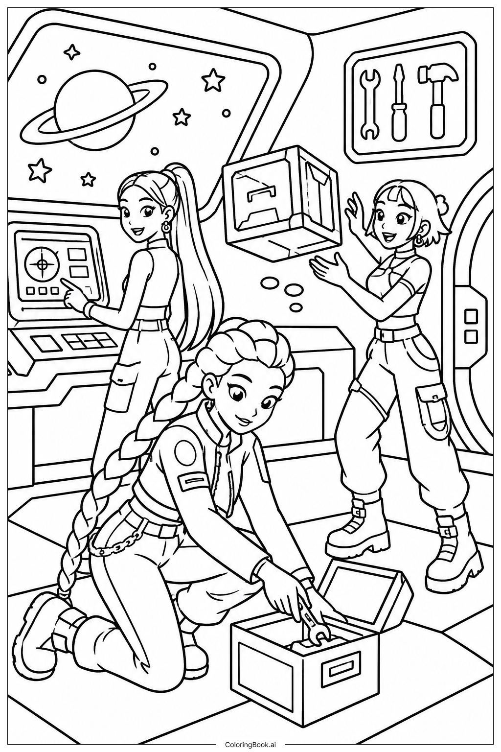  Huntrix Space Adventure Ausmalseite 