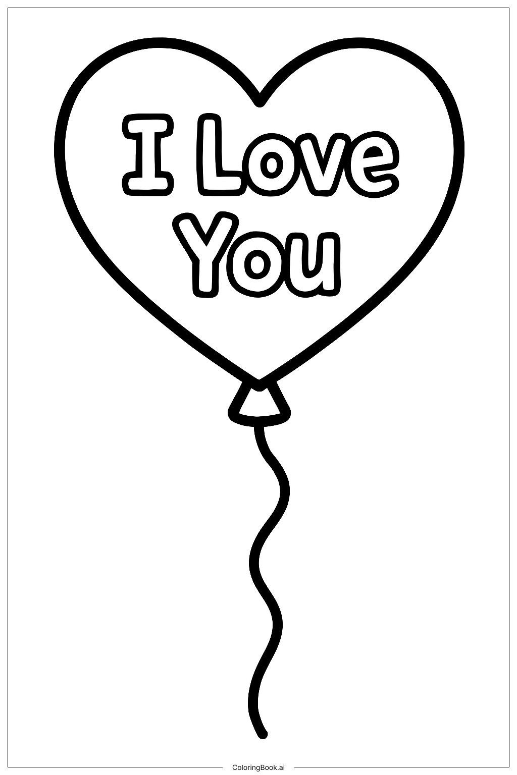  Page de coloriage Ballon Je t'aime 