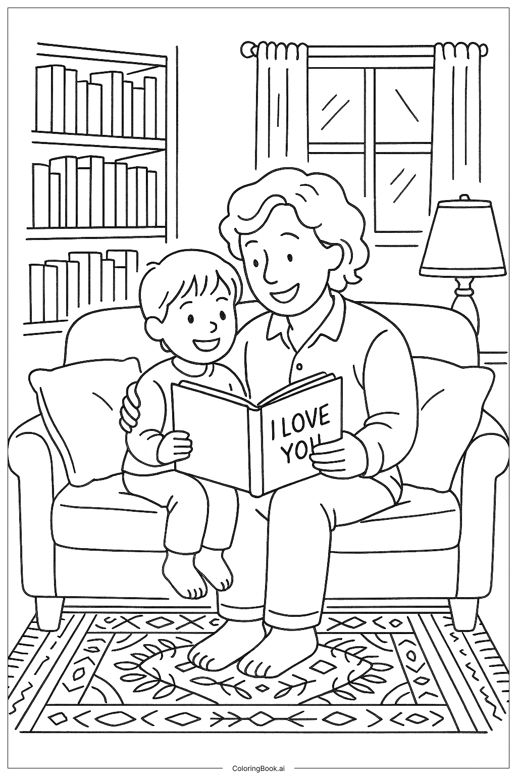  I Love You Bedtime Story Coloring Page 