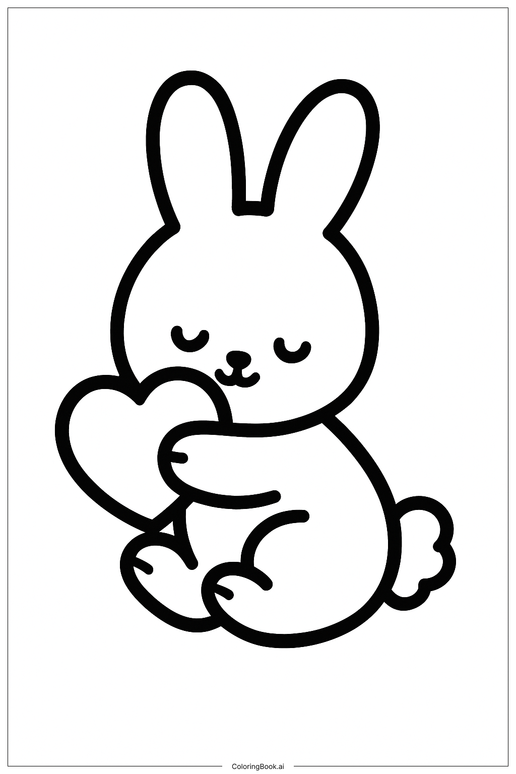  I Love You Bunny Hug Coloring Page 