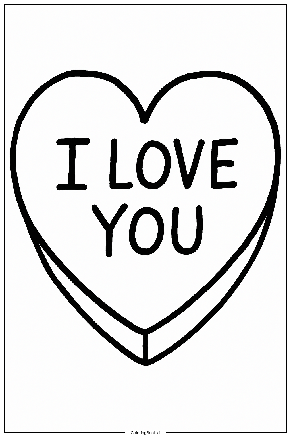  I Love You Candy Heart Coloring Page 