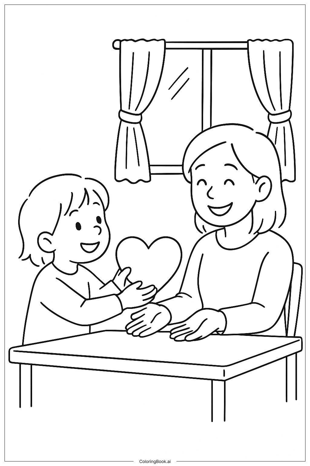  我爱你饼干礼物填色页 