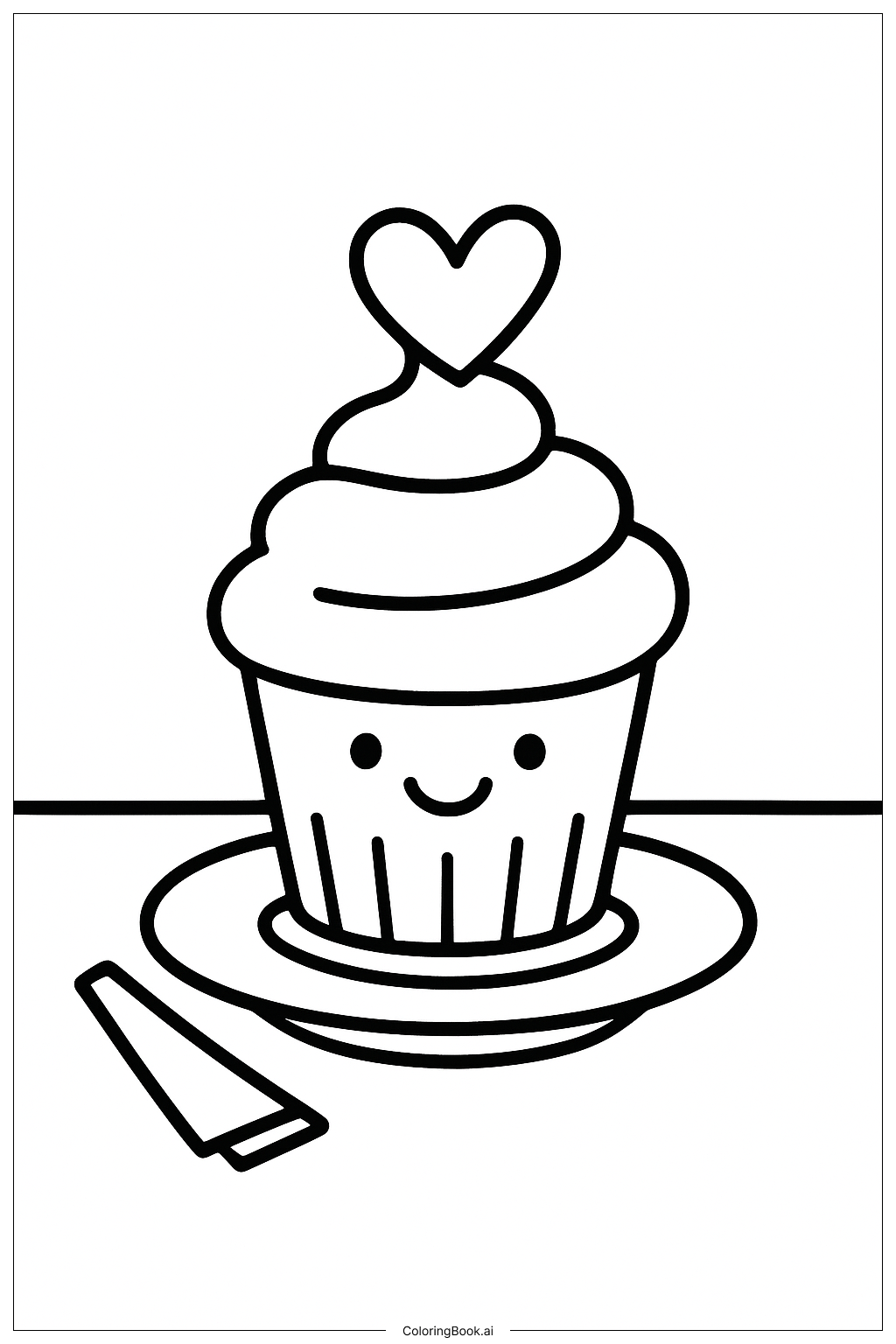  I Love You Cupcake Treat Coloring Page 
