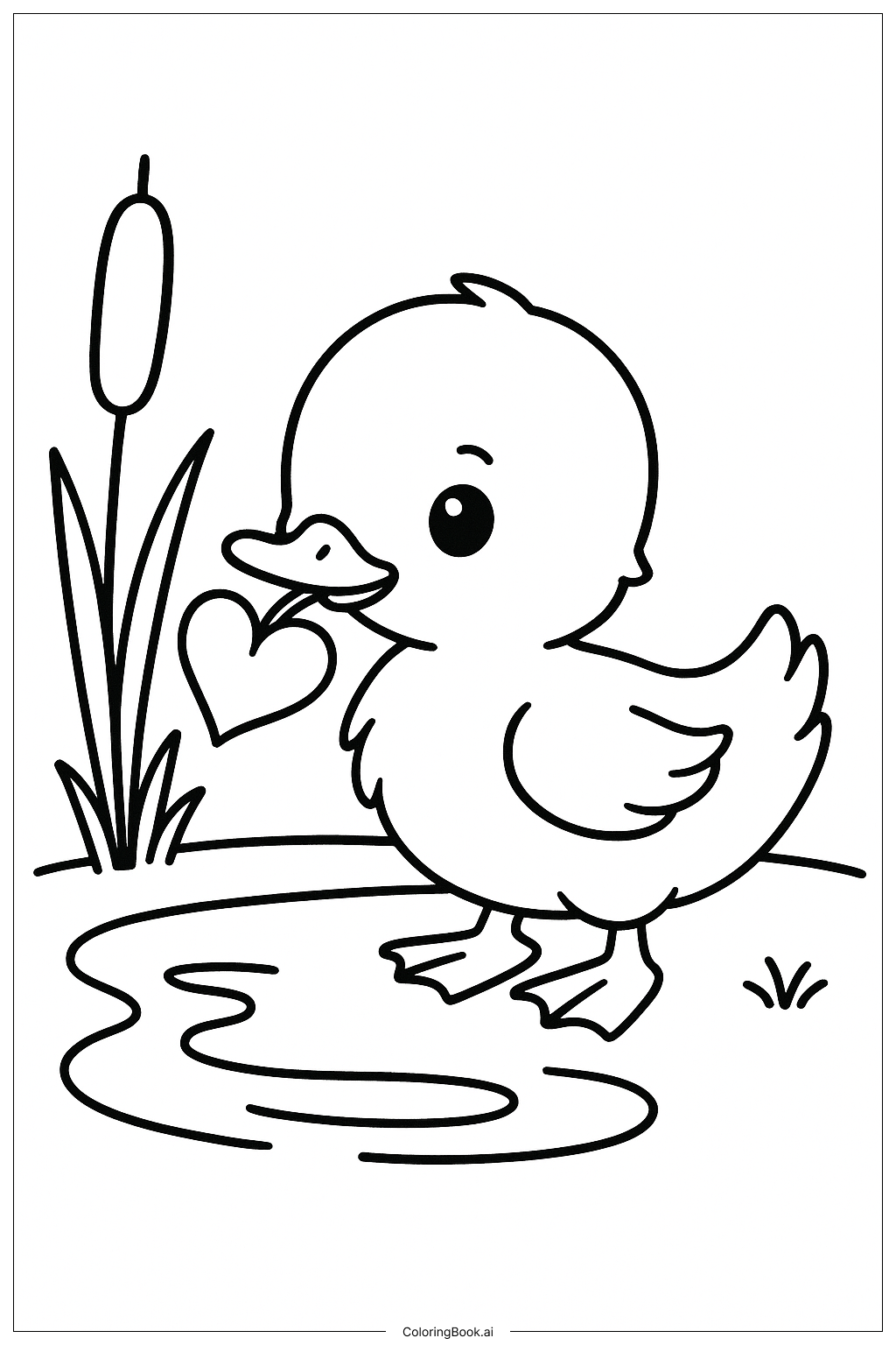  I Love You Duckling Leaf Coloring Page 