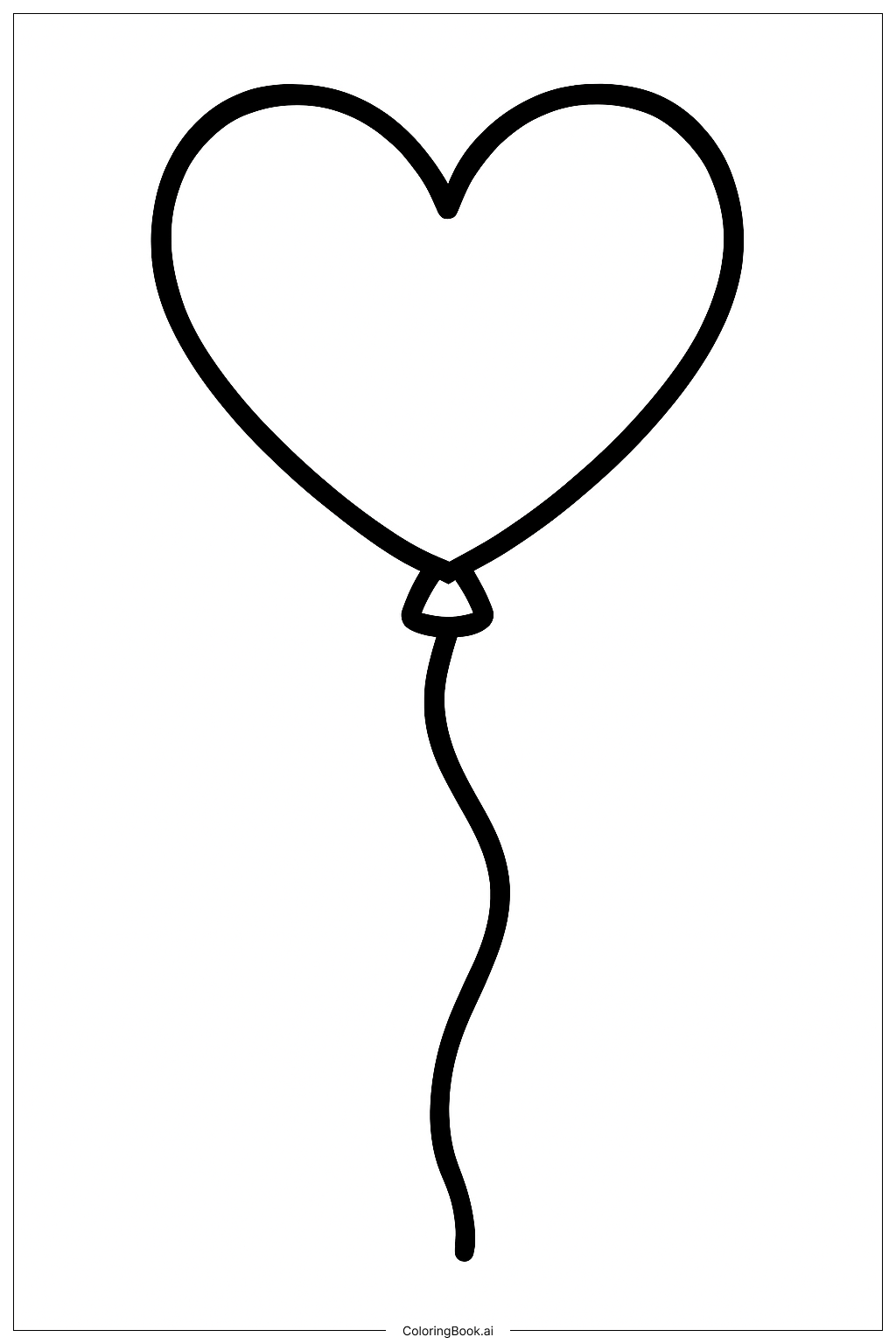  I Love You Heart Balloon Coloring Page 