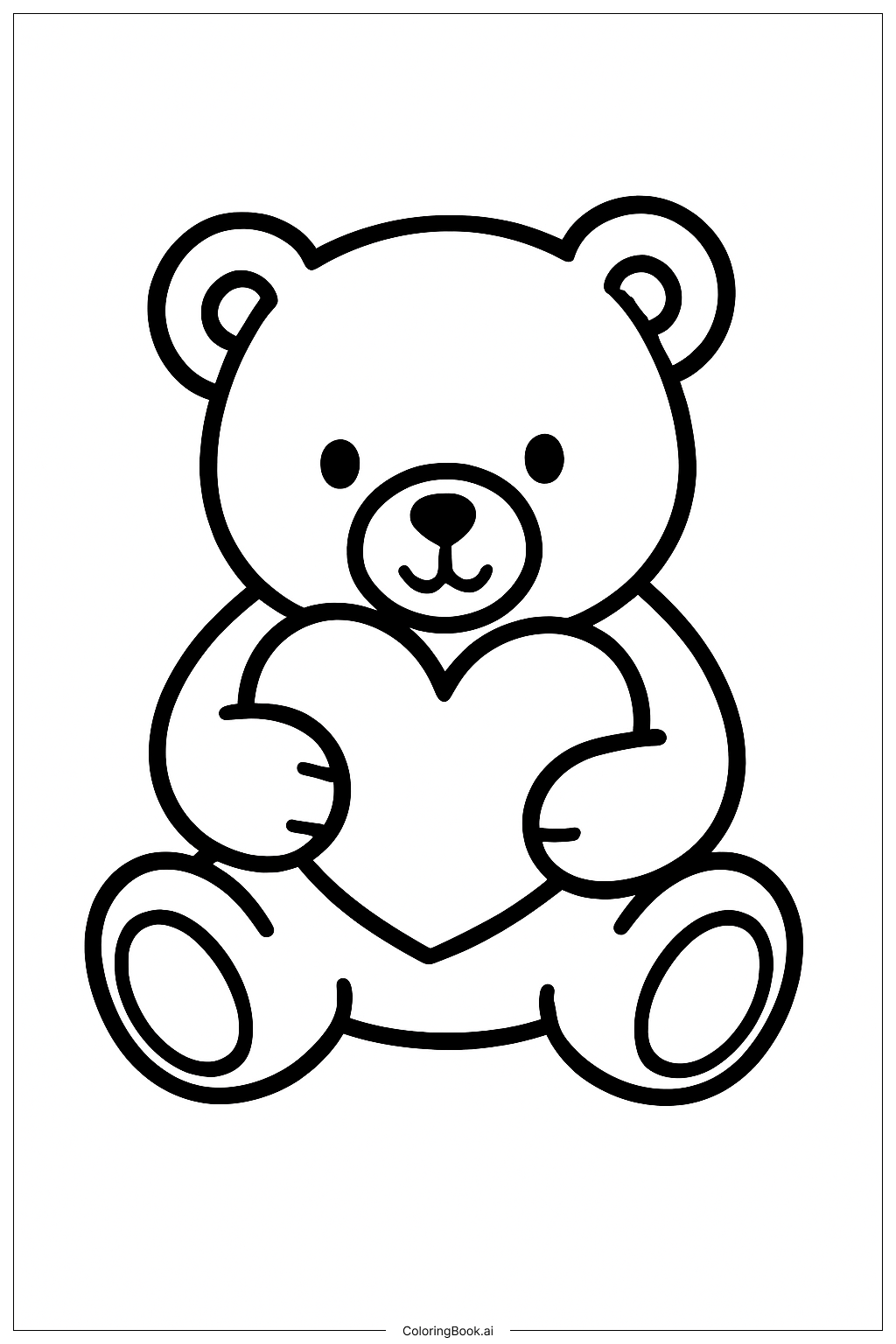  Page de coloriage Ours Câlin Je T'aime 