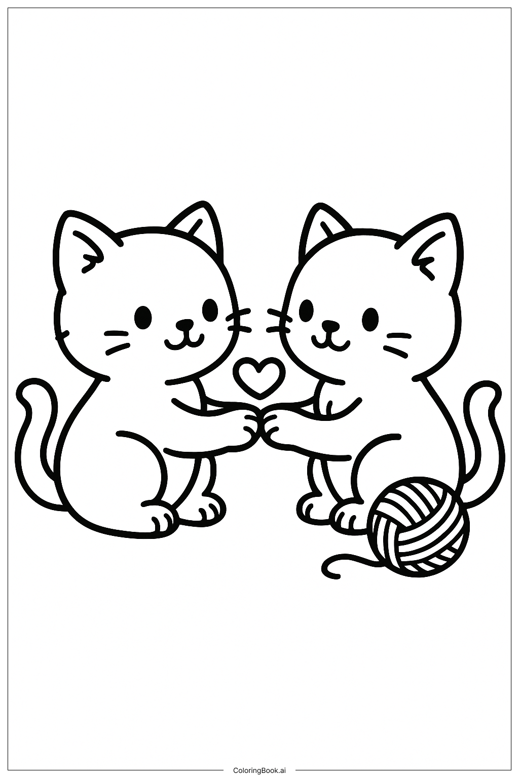  I Love You Kitten Paws Coloring Page 