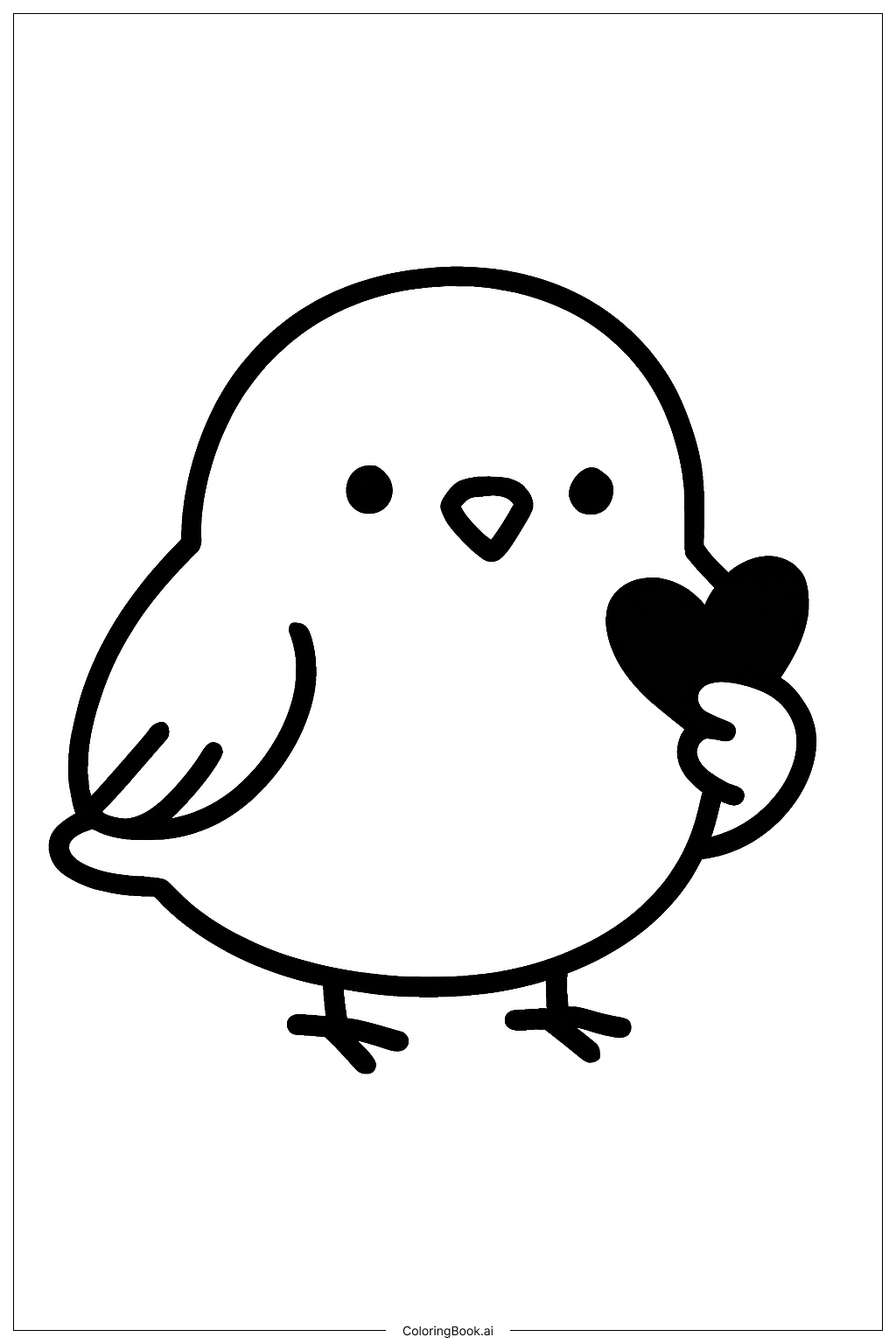  Page de coloriage Je t'aime petit oiseau 