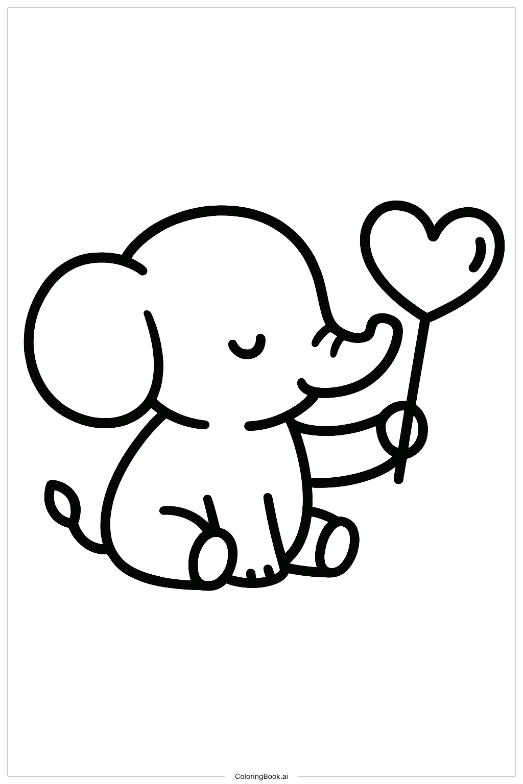  I Love You Little Elephant Coloring Page 