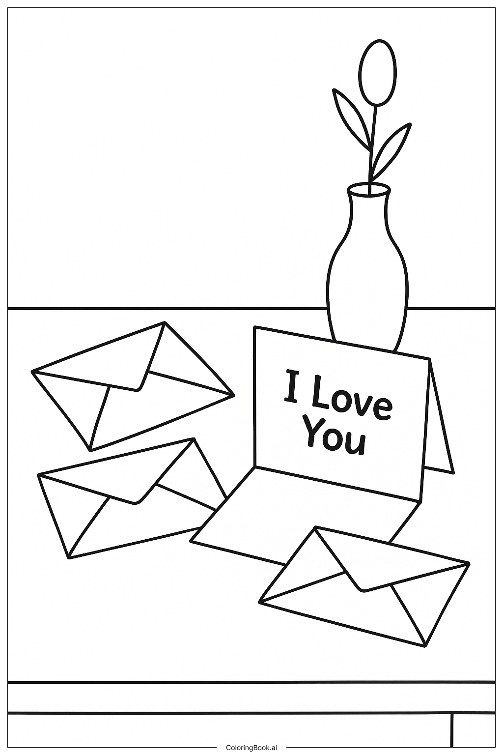  I Love You Mail Coloring Page 