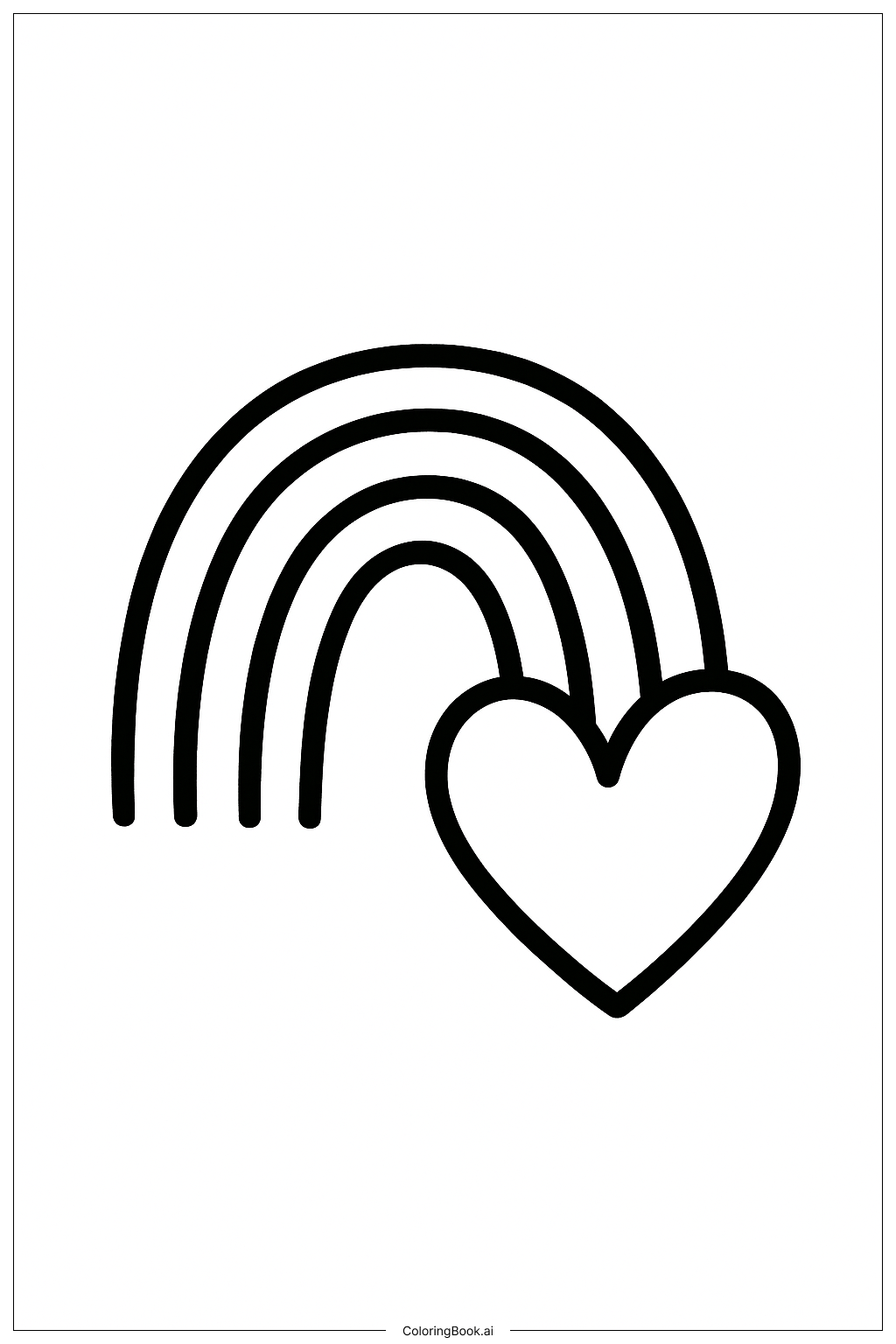  I Love You Rainbow Heart Coloring Page 