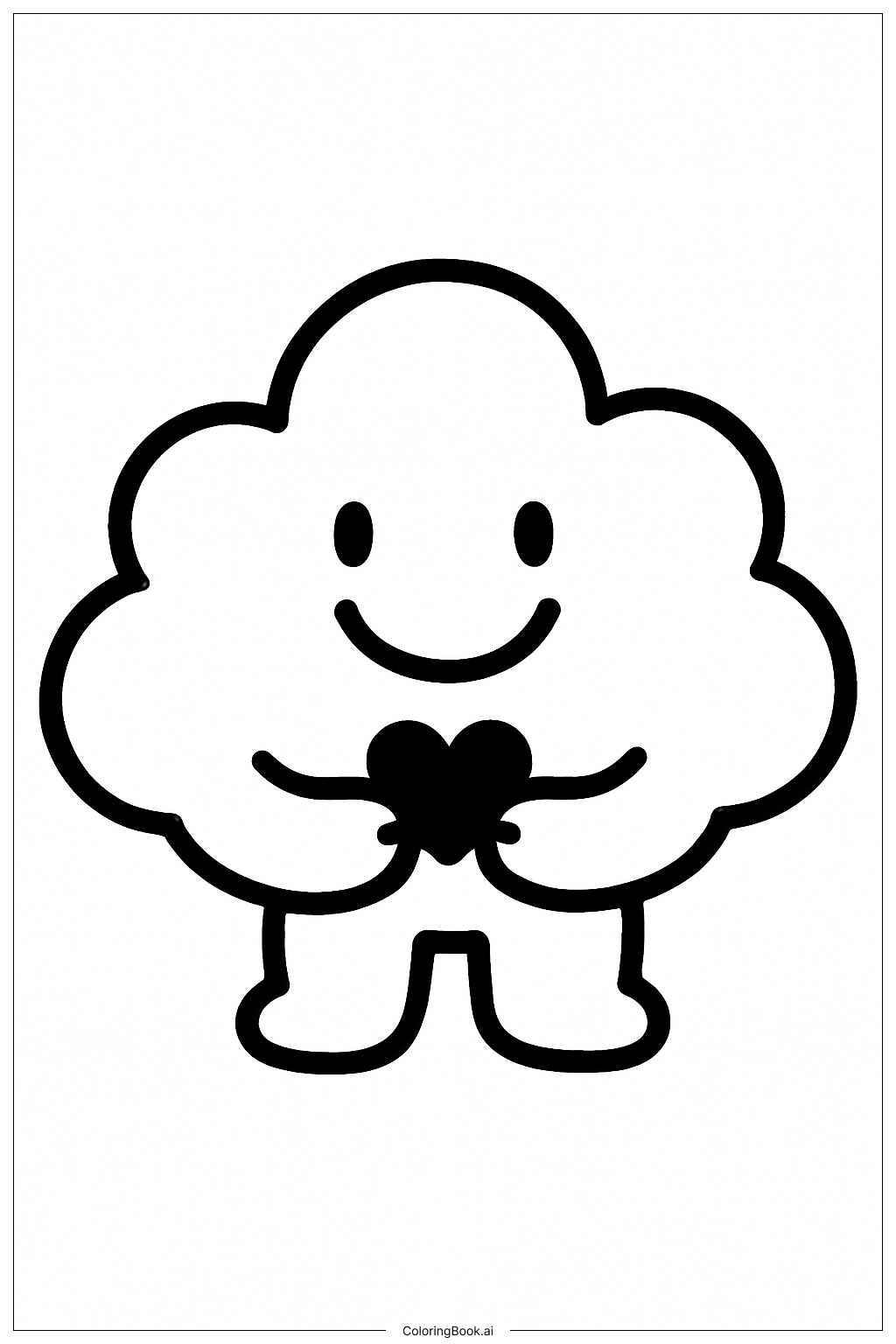  I Love You Smile Cloud Coloring Page 