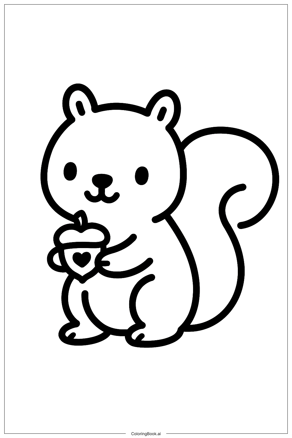  I Love You Squirrel Gift Coloring Page 