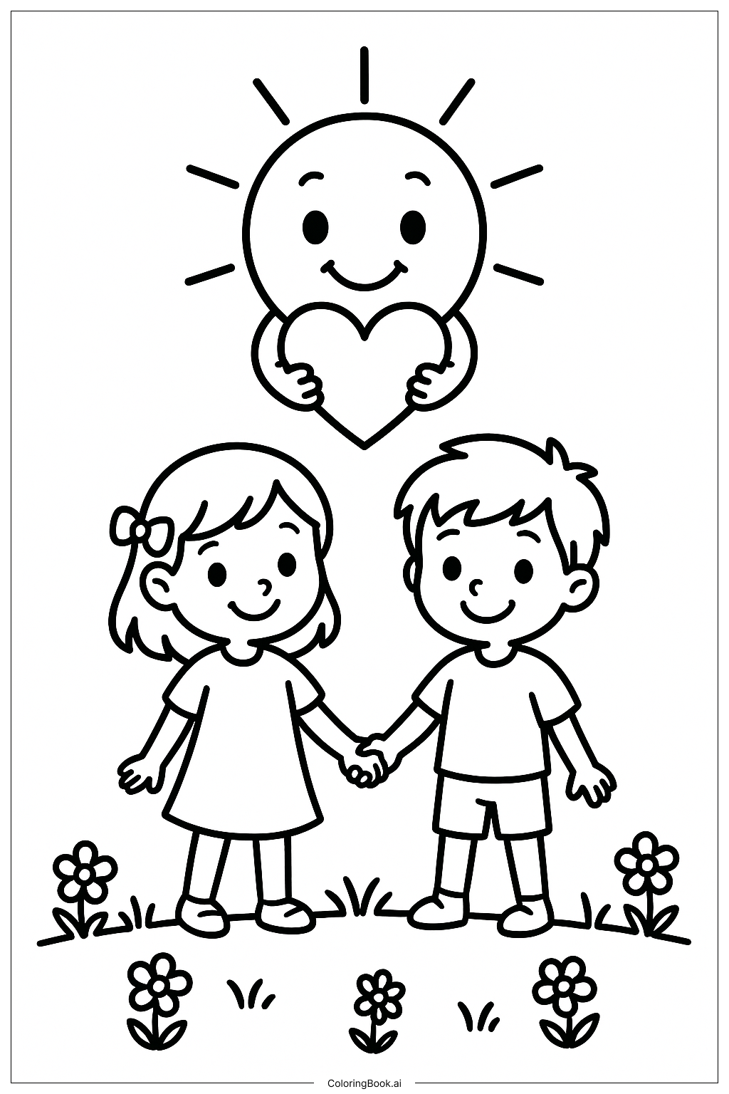  アイラブユー サンシャイン フレンズの塗り絵ページ 