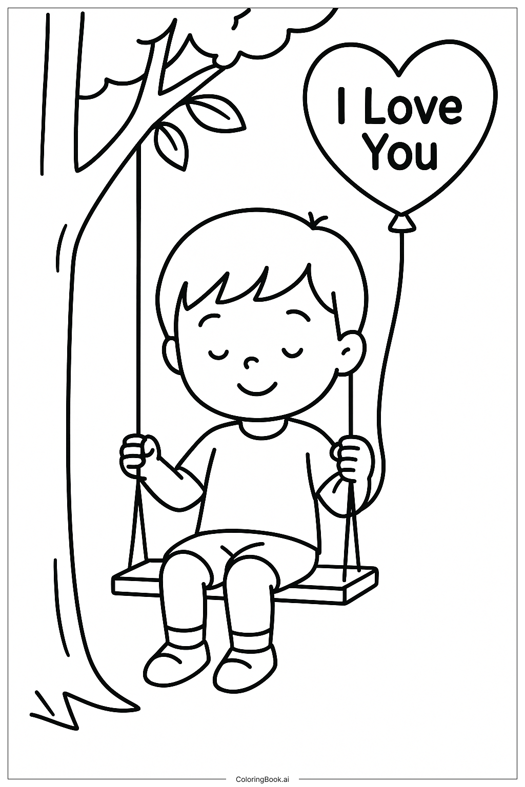  I Love You Swing Coloring Page 