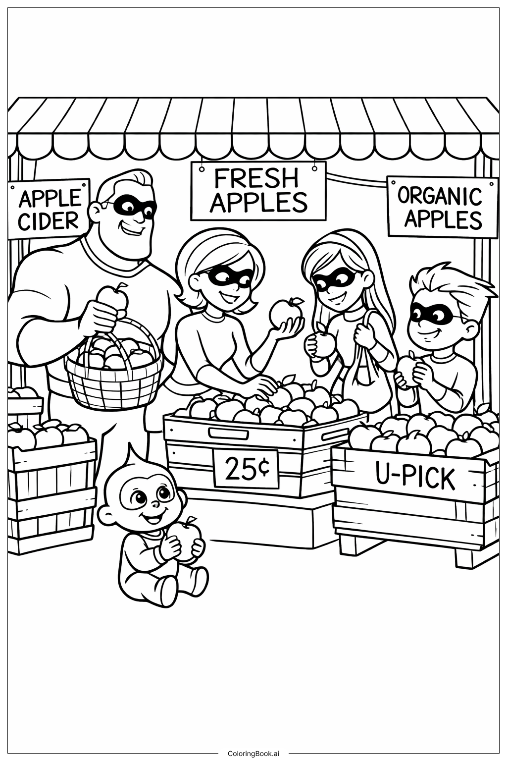  Die Unglaublichen auf dem Bauernmarkt Ausmalseite 