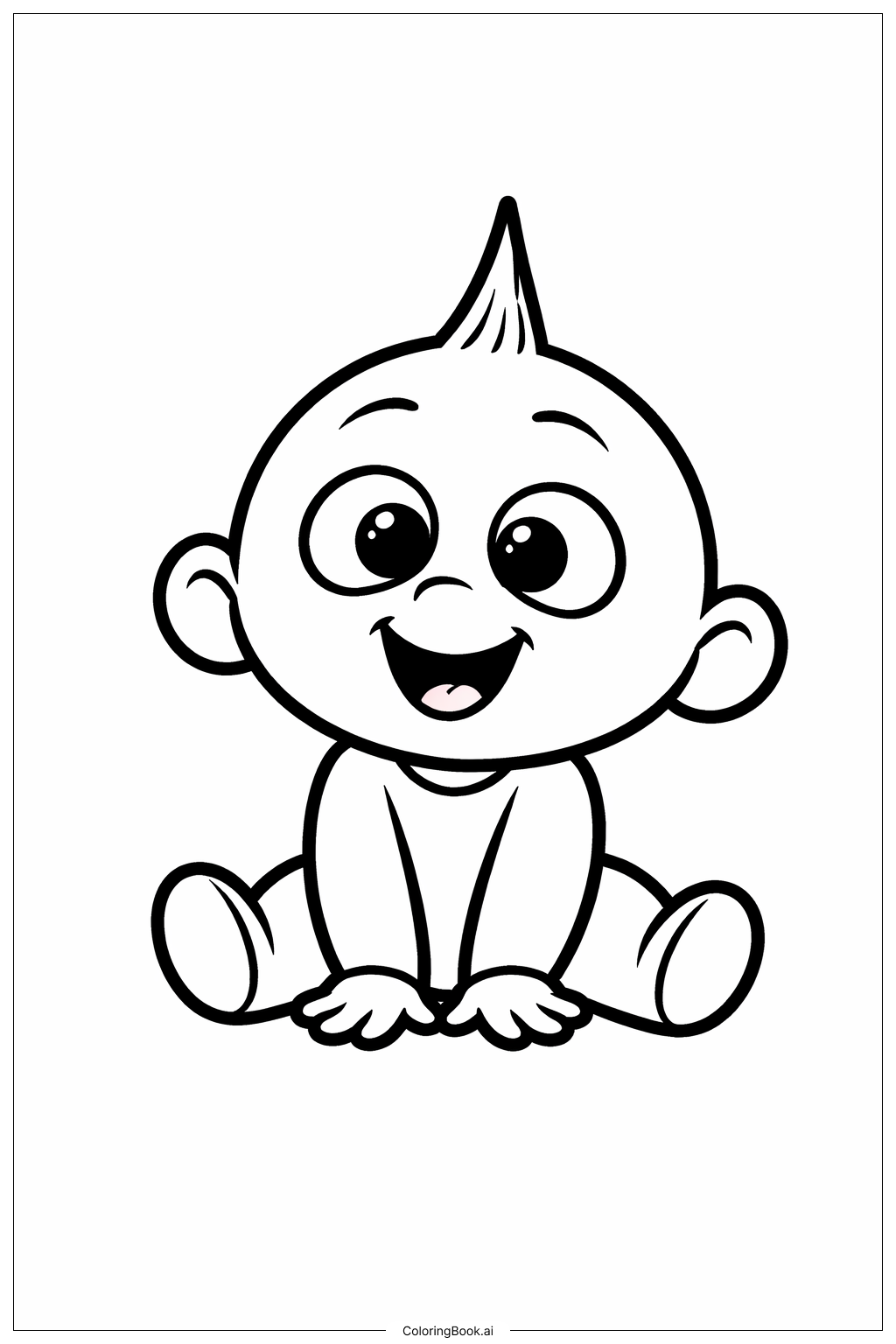  インクレディブルズ 赤ちゃんの笑顔の塗り絵ページ 
