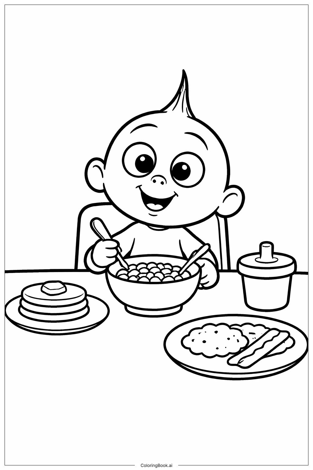  Incredibles Breakfast Table Coloring Page 