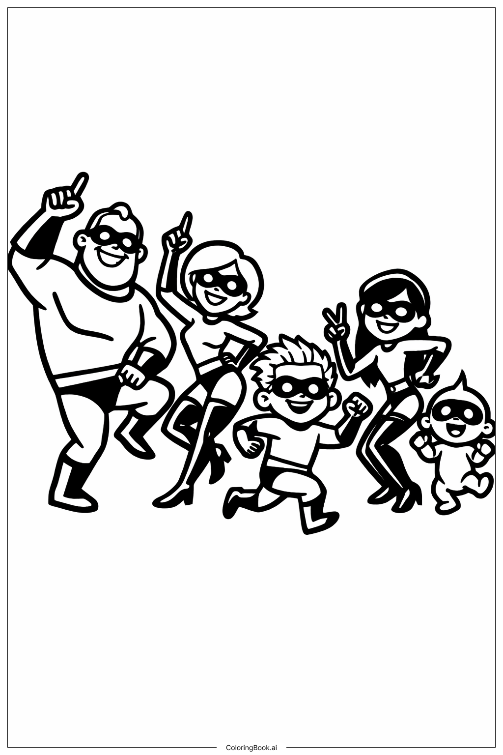  超人特攻隊舞蹈著色頁 