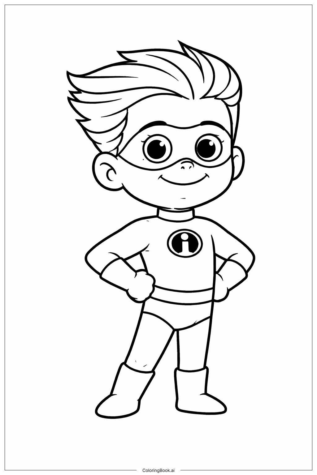  Página para colorear de Increíbles Dash Sonrisa 