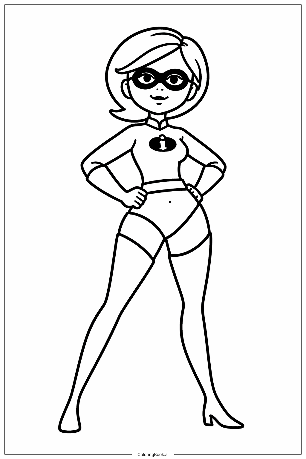  인크레더블 엘라스티걸 포즈 색칠공부 페이지 