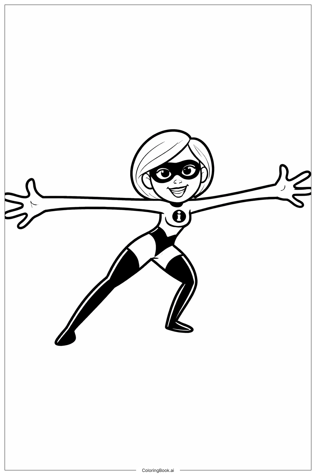  超人特攻隊 彈力女超人拉伸著色頁 