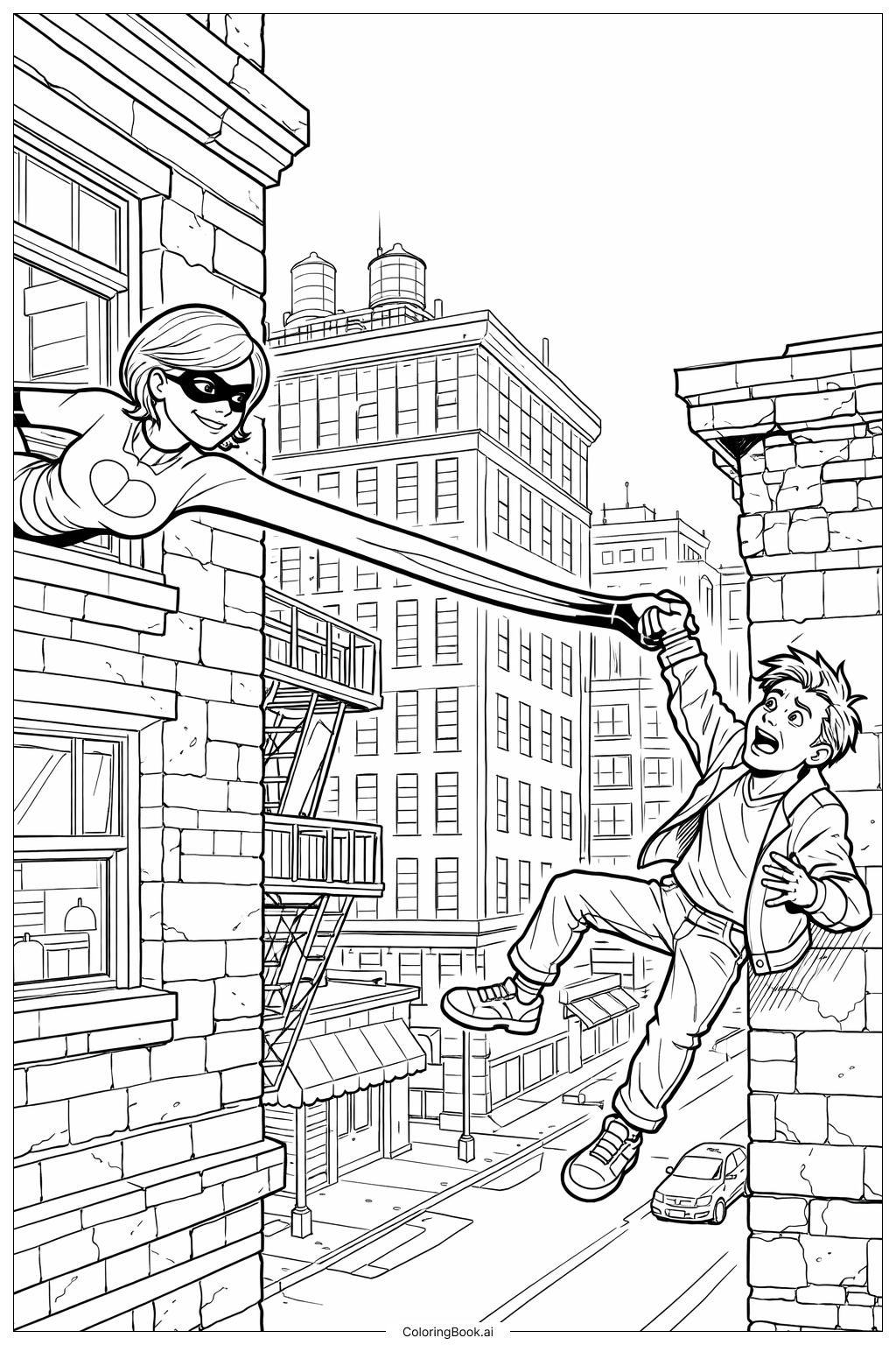 Page de coloriage Les Indestructibles Elastigirl qui s'étire 
