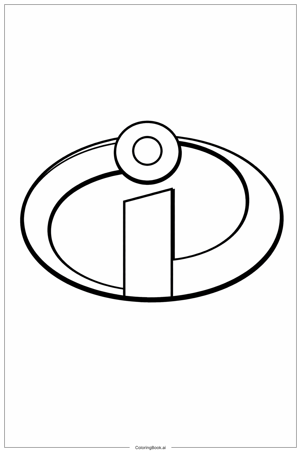  インクレディブルズ ヒーローバッジ シンプルの塗り絵ページ 