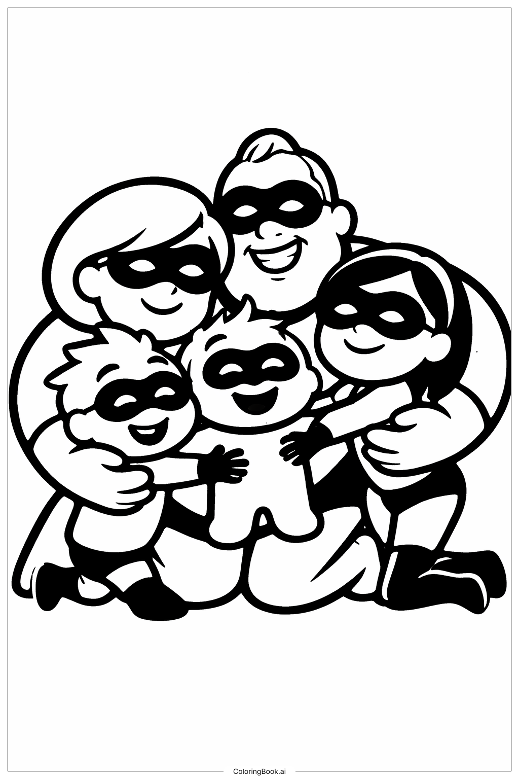  超人特攻隊大擁抱著色頁 