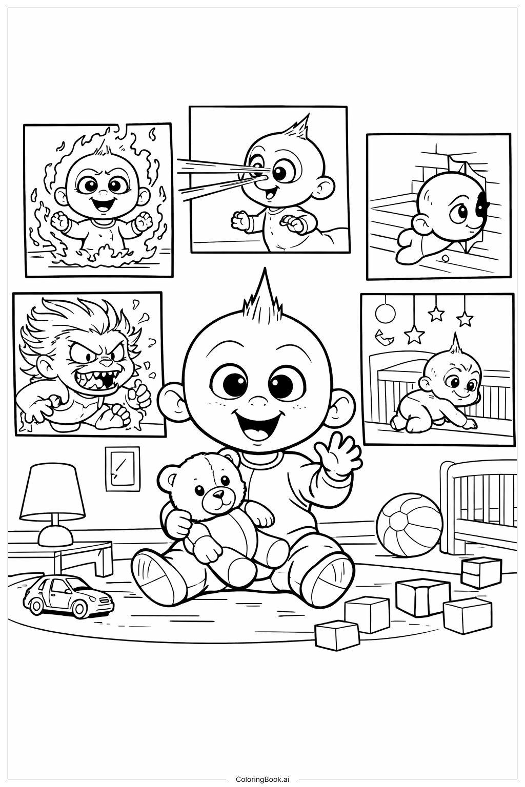  Page de coloriage Les super pouvoirs de Jack-Jack 