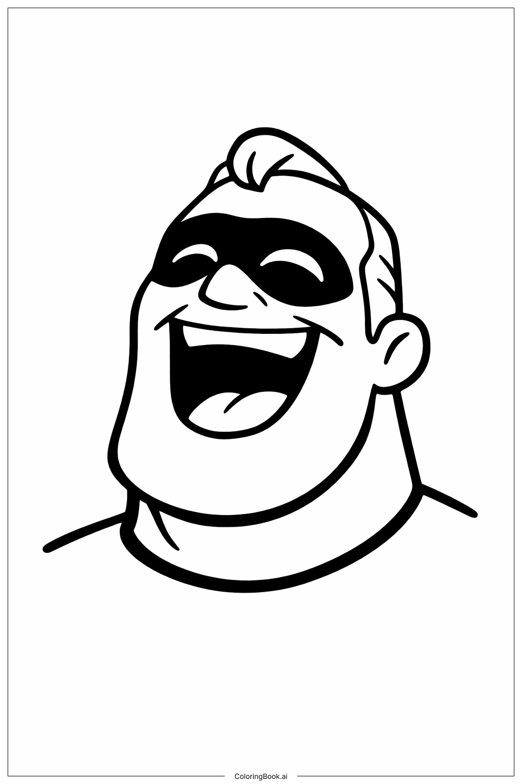  インクレディブルズの笑顔の塗り絵ページ 