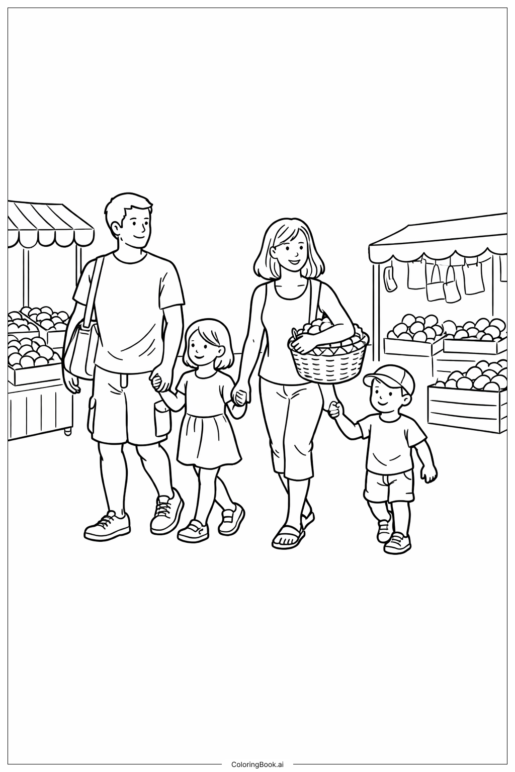 Página para colorir de Visita ao Mercado dos Incríveis