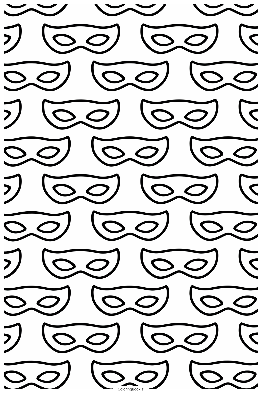  インクレディブルズ シンプルマスクパターンの塗り絵ページ 