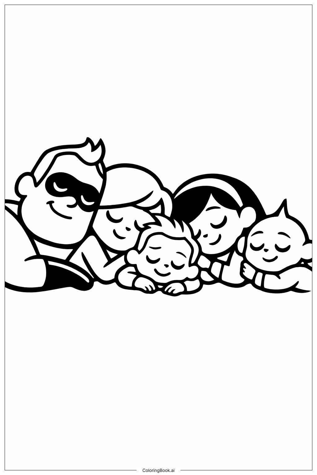  超人特攻隊睡覺著色頁 