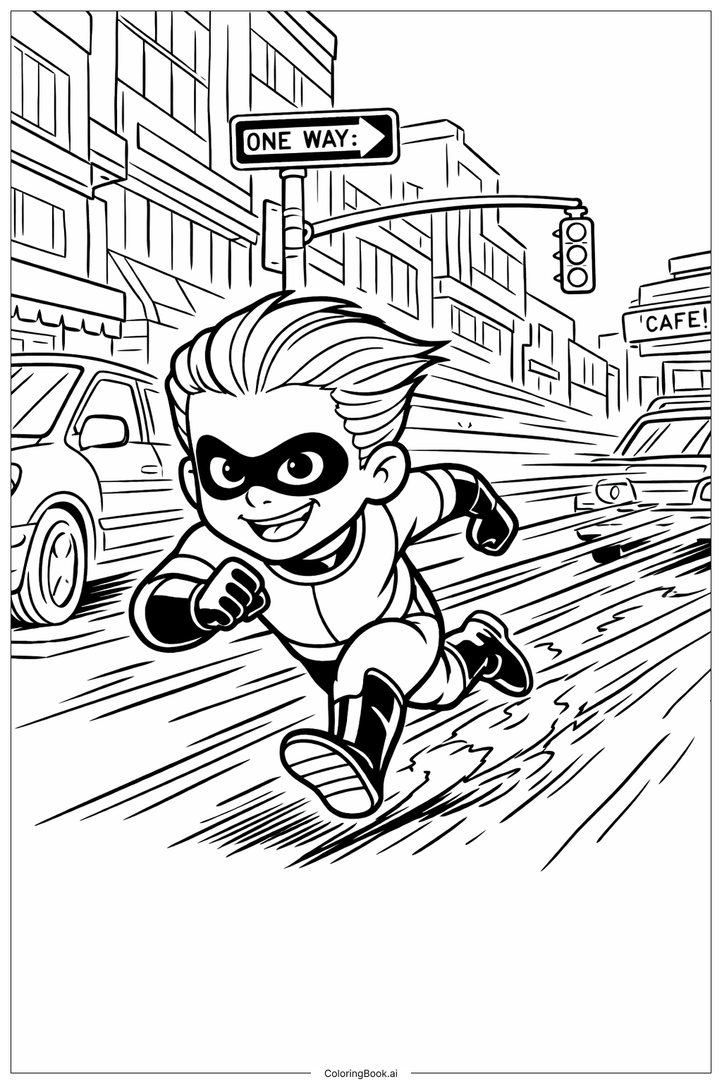  超人特攻隊快速衝刺著色頁 